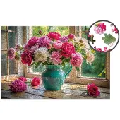 Alexander Holzpuzzle, 500 Teile, "Blühendes Fenster" -