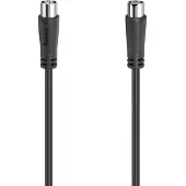 Hama Antennen-Kabel, Koax-Stecker - Koax-Kupplung, 1,5 m, 90 dB, Schwarz