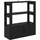 vidaXL Sideboard Schwarz Eichen-Optik 30 x 80 x 90 cm Holzwerkstoff
