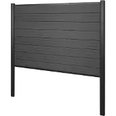 Mendler WPC-Sichtschutz Sarthe, Zaun Windschutz, Alu-Pfosten zum Einbetonieren Basiselement, 190cm anthrazit