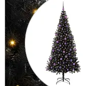 vidaXL Weihnachtsbaum Schwarz 210 cm PVC