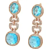 NAEMI Women Earrings in Rose Gold Turquoise | Gr.: onesize