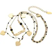 NAEMI Women Necklace in Gold Black | Gr.: onesize