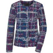 Goldner Elegante Jersey-Jacke mit Karomuster in royalblau / bordeaux / gemustert | Gr.: 48