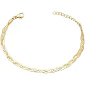 Faina Women Braided Snake Chain Bracelet in Gold | Gr.: onesize