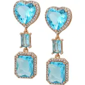 NAEMI Women Earrings in Rose Gold Turquoise | Gr.: onesize