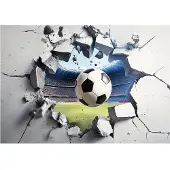 WALLARENA FOTOTAPETE Kinderzimmer Junge 3D Effekt Fußball 400x280
