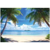 WALLARENA FOTOTAPETE 3D Effekt Strand Meer Palmen Hawaii 250x175