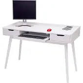 Mendler Schreibtisch MCW-A70b, Bürotisch Computertisch, MDF 120x55cm weiß