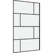 Marwell Duschwand in modernem Design 120 x 195 cm - Trennwand aus Glas mit matt schwarzen Wandprofil - mit Einscheibensicherheitsglas