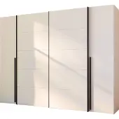 Die Möbelfundgrube Kleiderschrank beige - 270 cm - Schwebetüren - NARAGO