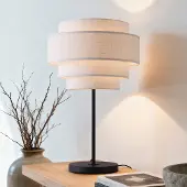 LumenXL Moderne Tischlampe Masa mit Leinenbezug