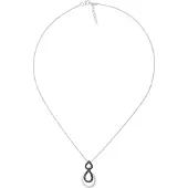 Orphelia 'Amber' Damen 925 Sterling Silber Kette mit Anhänger - Silber/Schwarz ZH-7092/2