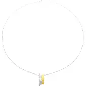 Orphelia Damen 925er Sterling Silberkette mit Anhänger - Silber/Gold ZH-6042/1