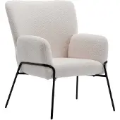 SVITA FREIA Loungesessel - modern mit Armlehne Cocktailsessel gepolstert Stuhl weiß