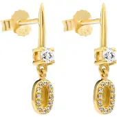 Orphelia 'Lily' Damen 925 Sterling Silber Tropfenohrringe - Gold ZO-7582/G