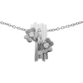 Orphelia Damen-Kette aus 925er Sterlingsilber mit Anhänger – Silber/Schwarz ZH-6039/2