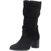Hush puppies Cosima Wildleder Damen Schwarze Wildleder Kniehohe Stiefel mit Absatz