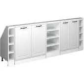 Vicco Dachschrägenschrank-Set Rion, 5er Set, Weiß Landhaus/Weiß/Weiß