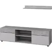 Vicco Wohnwand Berno Beton/Weiß 2 Teile, Model 57824