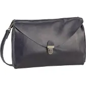 Harold's Leder Umhängetasche Fold Handbag Clutch Dark Blue dunkelblau