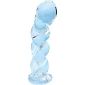 Clarity - Glasdildo mit Flechtmuster (transparent)