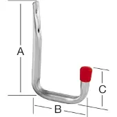 August Vormann Wandhaken U-Form verzinkt rote Endkappen - 140 x 114 ; 1Stk