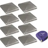 Vasalat Pfostenkappe 7x7cm - Pfosten Abdeckkappen + Schrauben, Edelstahl