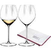 Riedel PERFORMANCE Chardonnay Glas 2er Set + Poliertuch