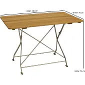 FRG Holz-Klapptisch BAD TÖLZ 70x110cm, verzinkt Biergartentisch