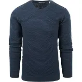 KnowledgeCotton Apparel Pullover Vagn Regular Bubble Knit Crew Neck Herren Total Eclipse-M