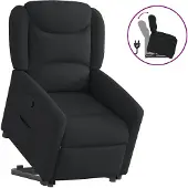 vidaXL Relaxsessel mit Aufstehhilfe Schwarz Stoff
