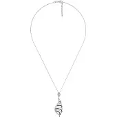 Orphelia Damen-Kette aus 925er Sterlingsilber mit Anhänger, Silber/Schwarz, ZH-4839