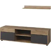 Vicco Wohnwand Berno Goldkraft Eiche/Anthrazit 2 Teile, Model 57825