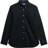 Superdry für Herren. M4011064A Essentials Tailored Lite Hemd schwarz (XL), Baumwolle, Klassisch, Langarm