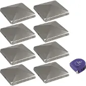 Vasalat Pfostenkappe 10x10cm - Pfosten Abdeckkappen + Schrauben, Edelstahl