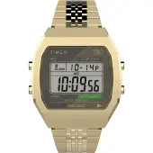 Timex T80 Damenuhr Goldton Quarzwerk 30m Wassechutz