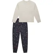 Schiesser Pyjama Mädchen Baumwolle beige bedruckt, 140 810706-0001-01400