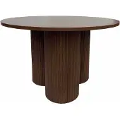 Oviala Moderner runder Esstisch 120 cm dunkler Holzeffekt - Maggy