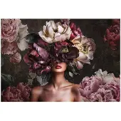 WALLARENA FOTOTAPETE Frau Blumen Vlies Tapete Wohnzimmer Schlafzimmer 400x280