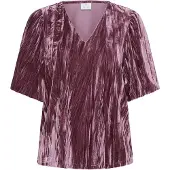 Kaffe Kurzarmbluse "Damen Kurzarm-Bluse KAelva", Damen, Gr. L, rot (tulipwood), Obermaterial: 95% Polyester Pol. recyc.. 5% Elasthan EL., Blusen Kurzarmbluse