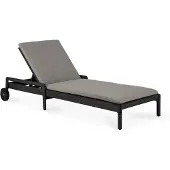 Ethnicraft Jack Gartenliege verstellbar mit Stoffauflage Teak 216x84 cm