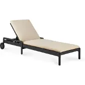 Ethnicraft Jack Gartenliege verstellbar mit Stoffauflage Teak 216x84 cm