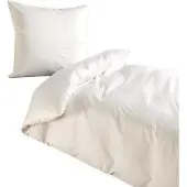 TRAUMSCHLAF Uni Mako-Satin Bettwäsche 155x220 cm + 80x80 cm wollweiss