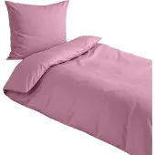 TRAUMSCHLAF Uni Mako-Satin Bettwäsche 2x Kissenbezug 80x80 cm mauve