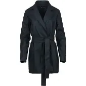 Conquista Schwarze Kunstlederjacke mit Gürtel