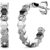 MYC Paris Gebogene Ohrringe - Silber und Kristall
