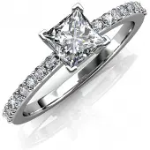 MYC Paris Einfacher quadratischer Ring - Silber und Kristall