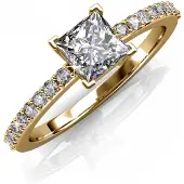 MYC Paris Einfacher quadratischer Ring - Gold und Kristall