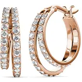 MYC Paris Duo-Ring-Ohrringe - Roségold und Kristall